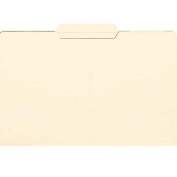 File Folder, 1/3 Cut Second Position, Reinforced Top Tab, Legal, Manila, 100/box