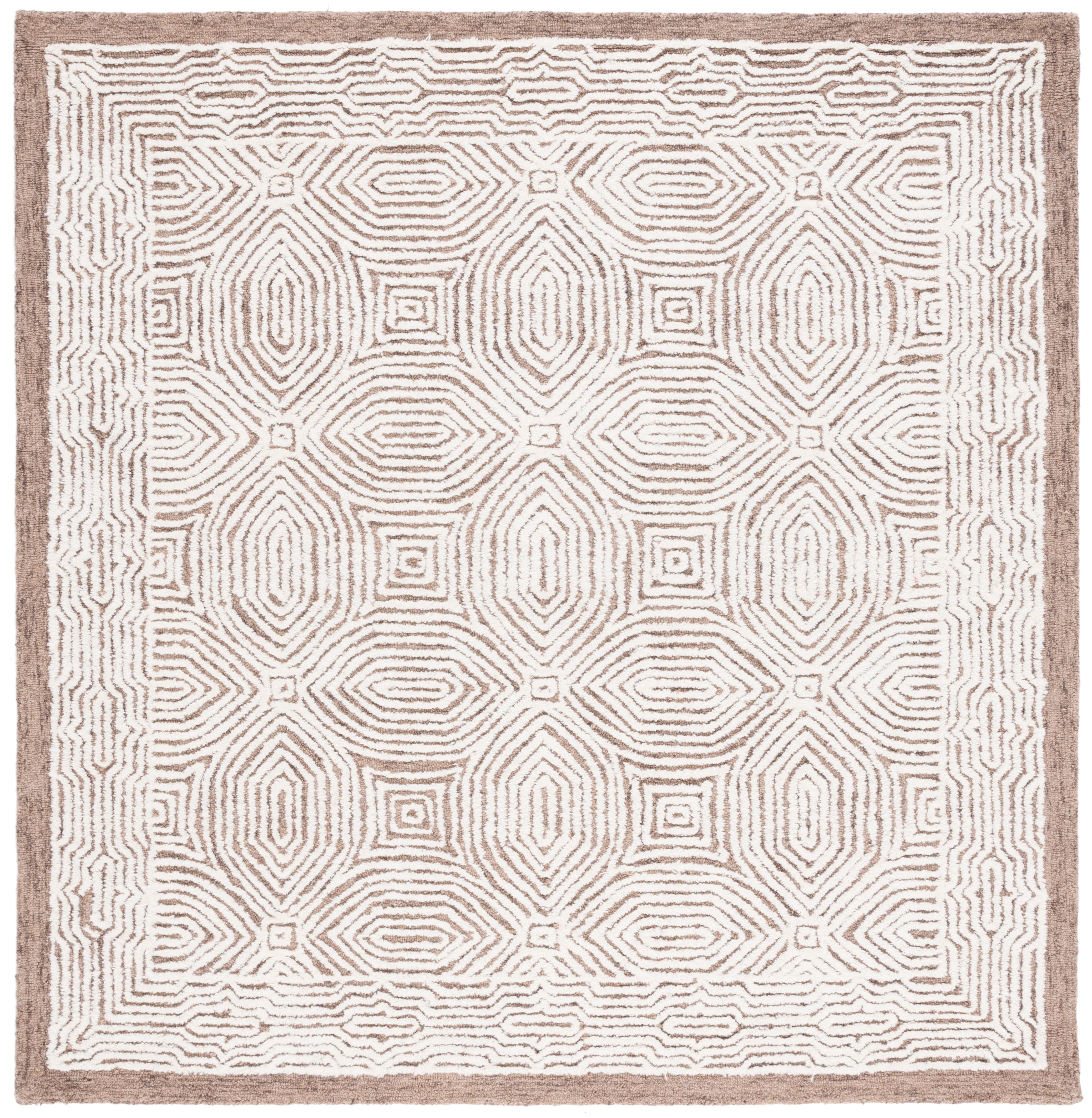 SAFAVIEH Abstract Elisaveta Geometric Area Rug, Beige/Ivory, 6' x 6' Square