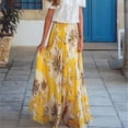 thumbnail image 5 of MIXUE Women Skirts Floral Print High Waist Pleated Beach Long Skirts Casual Bohemian Pleated Party Boho Beach Maxi Skirts, 5 of 9