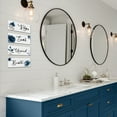 thumbnail image 3 of CELIVESGG 4 Pieces Bathroom Wall Decor, Dark Blue, Wood Hanging Sign for Home Spa Bathroom, 3 of 8