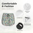 thumbnail image 4 of Pofeuu Rose Flowers Print Women's Athletic Shorts Running Workout Shorts Tummy Control Quick Dry Gym Shorts with Pockets Double layer sports shorts-X-Large, 4 of 7