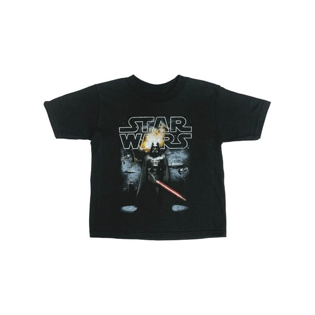 Star Wars Toddler Boys Short Sleeve Black Darth Vader Light Saber Tee