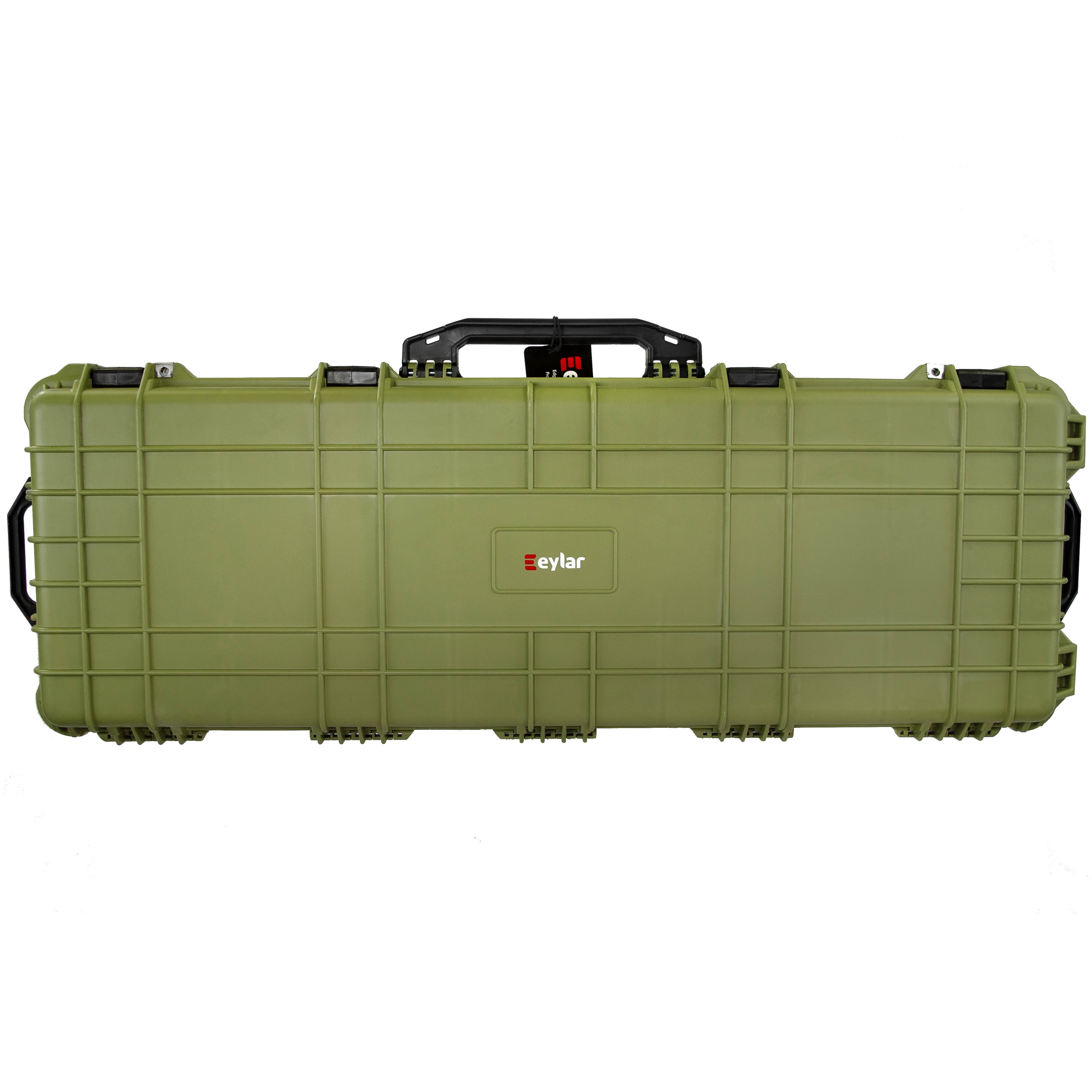 Eylar 38in Protective Roller Rifle Case Water and Shock Resistant w/ Foam, Green