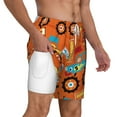 thumbnail image 2 of Sigee Monster Truck Print Mens Swim Trunks with Compression Liner Quick Dry Swim Stretch Beach Shorts with Pockets,S-3XL, 2 of 7