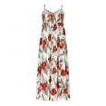 thumbnail image 7 of Generic Women's Summer Dress V Neck Floral Maxi Tropical Long Beach Vacation Side Slit Dress, 7 of 7