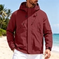 thumbnail image 2 of Men's Lightweight Windbreaker Jacket Outdoor Hiking Mountaineering Cycling Running Work Coat Shell 100% Polyester Windproof Water Repellent Casual Travel Duty Gear | JASKFLY,Red M, 2 of 6