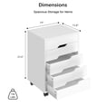 thumbnail image 2 of Ktaxon Mobile 5 Drawer File Cabinet Rolling Storage Cart Wood File Cabinet with Wheels, White, 2 of 11