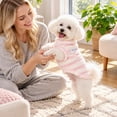 thumbnail image 6 of Goowood Warm Fleece Dog Sweater Striped Small Pet Sweater, Two Legged Puppy Coat Outfit for Cat Small Dogs Chihuahua Fall Winter Pet Apparel, 6 of 7