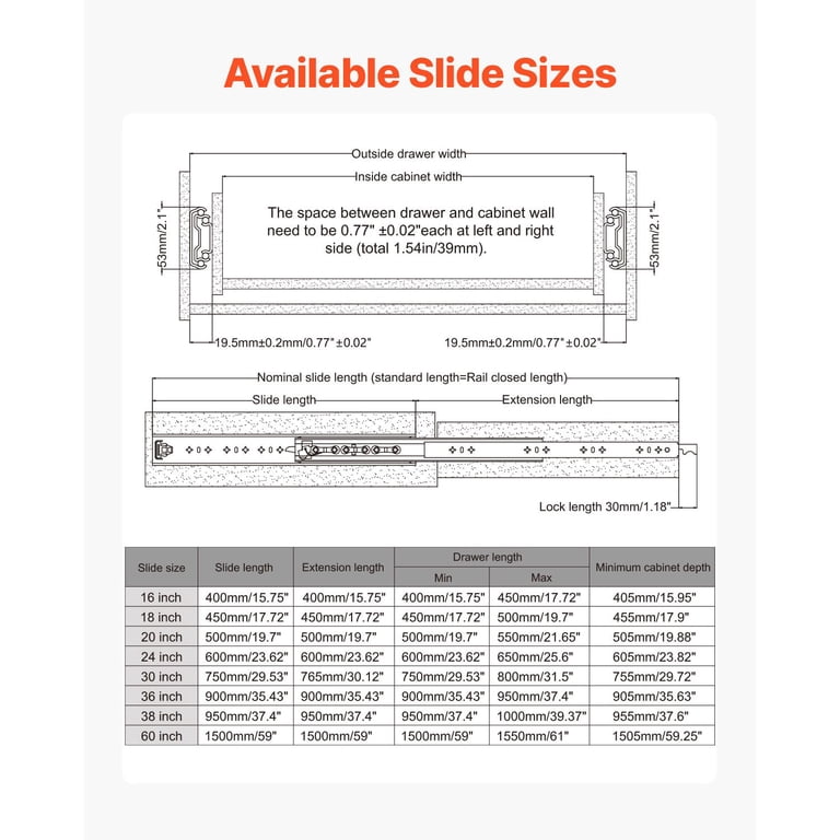 AsterOutdoor Heavy-Duty 17 Inch Drawer Slides, 250 Lb Capacity photo 7