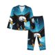 thumbnail image 1 of Fotbe Night Sky Forest Bald Eagle Conjunto de Pijama de Manga Larga para Mujer con Estampado, Ropa de Dormir de 2 Piezas, Conjunto de Casa Suave y Cómodo con Bolsillos-Medium, 1 of 7