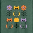 thumbnail image 3 of Instant Message - Retro Flower Cat  - Women's Lightweight French Terry Long Sleeve Shirt, 3 of 6
