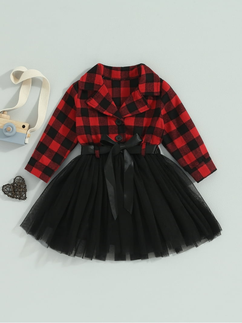 white christmas dresses Peppermint Kisses Flannel Tunic Dress in Red