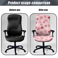 thumbnail image 4 of POLERO Stretch One Piece High Back Rotating Chair Slipcover, Strawberry Daisy Elastic Brushed Fabric Chair Protector Cover for Home Workspace, 4 of 7