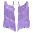 thumbnail image 1 of Mufeng Vêtements de Danse Latine Rumba pour Grandes Filles Justaucorps de Jazz Moderne Compétition Samba Tango Robe de Danse à Franges Lavande 6, 1 of 6