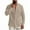 Khaki-01, variant on Rvwovn Men's Casual Linen-Like Shirts Long Sleeve Button Down Band Collar Tops for Summer and Beach Wear