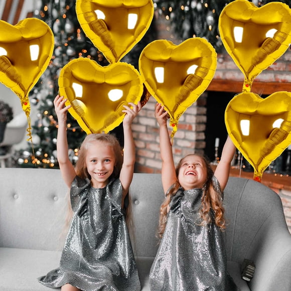 Aqestyerly Décorations de la Saint-Valentin Indoor,10 Pcs Heart Shape Foil Balloons for Valentine Birthday Wedding Engagement Baby Shower Valentine Day Decorations,Decoración del hogar