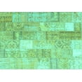 thumbnail image 1 of Ahgly Company Machine Washable Indoor Rectangle Patchwork Turquoise Blue Transitional Area Rugs, 3' x 5', 1 of 4