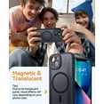 thumbnail image 3 of Magnetic Case iPhone16ProMax with Full Camera Protection [Compatible with Magsafe] [Translucent Matte] Protective Phone Case,Hot Pink,Black, 3 of 5