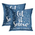 thumbnail image 1 of BSDHOME Housse de Coussin Texte "Let It Snow Noël is Coming" 18x18 Pouces Lot de 2, 1 of 1