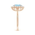 thumbnail image 3 of Angara Natural 1.5 Ct. Aquamarine with Diamond Halo Ring in 14K Rose Gold for Women (Ring Size: 3), 3 of 9