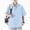 Light Blue, variant on VgaVtl Mens Collared Shirt Elbow-Length Summer Oversized Button Solid Color Casual Mens Tops Everyday Breathable