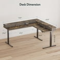 thumbnail image 2 of L Shaped Standing Desk with 4 Drawers, Adjustable Electric Corner Table for Home Office Game Studio, 2 of 8