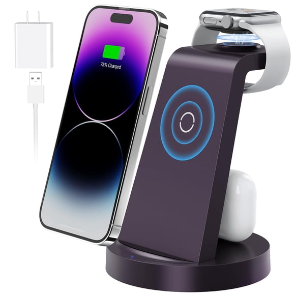 Estación de carga inalámbrica REDKJY 3 en 1 para iPhone y Airpods