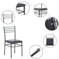 thumbnail image 6 of Ktaxon 5 Pcs Dining Set Glass Top Table and 4 Chairs Kitchen Room Furniture Black, 6 of 9