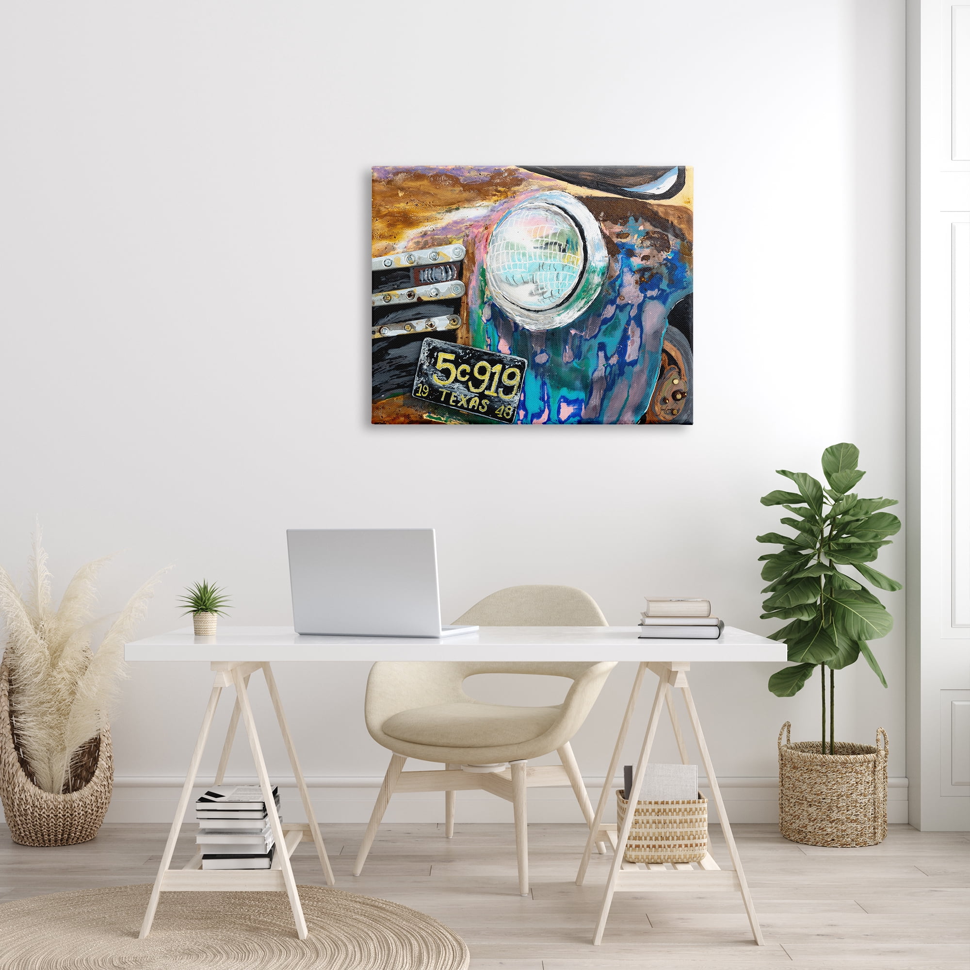 Stupell Industries Up-Close Texas Car Headlight Modern Street Style Painting Gallery Wrapped Canvas Print Wall Art, Design by Stacy Gresell