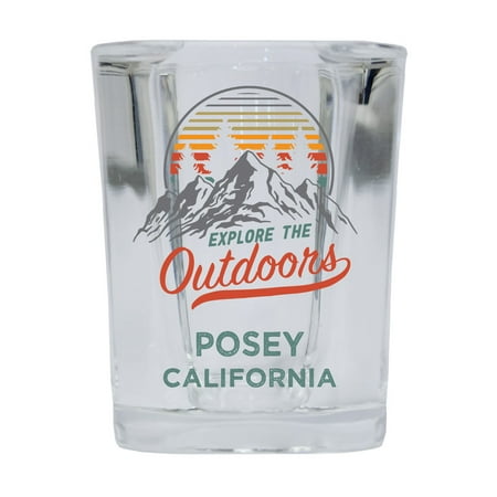 

Posey California Explore the Outdoors Souvenir 2 Ounce Square Base Liquor Shot Glass 4-Pack