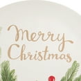 thumbnail image 3 of "Merry Christmas" Holly Branch & Pinecones Round Dolomite Decorative Platter 13", 3 of 4
