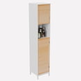 thumbnail image 3 of Bathroom Tall Storage Cabinet with Bamboo Slats Door - Bathroom Storage Cabinets with Adjustable Shelves, for Living Room, Entryway, Home Office, 3 of 5