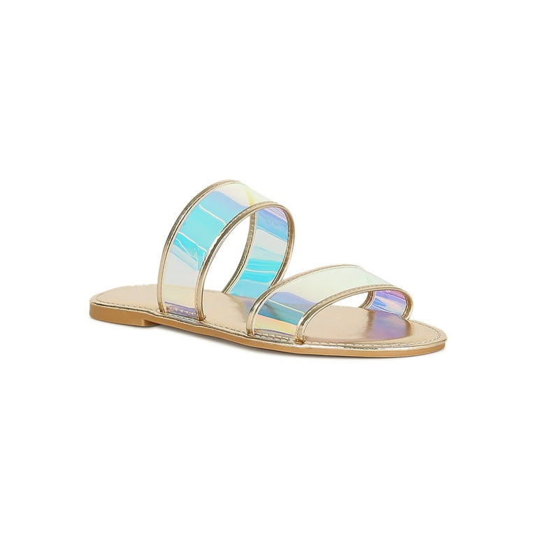 Holographic slide hotsell sandals