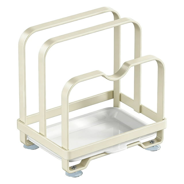 BINGLI Support de Rangement pour Couvercle de Pot de Cuisine, Support en Acier Inoxydable pour Couvercle de Pot pour Planches à Découper, Ustensiles de Cuisine et de Cuisson, avec un Plateau de Collecte d'Eau