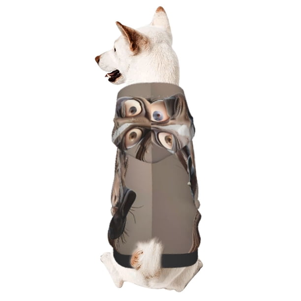 Balery Funny Horse Faces Expressions Sudadera con Capucha para Perros Pequeños – Ropa para Mascotas, Disfraz para Perros y Gatos, Ideal para Fiestas y Cosplay-Small