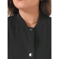 thumbnail image 5 of DARING DIVA Plus Size Long Sleeve Stand Collar Button Down Jacket 1X Black, 5 of 6