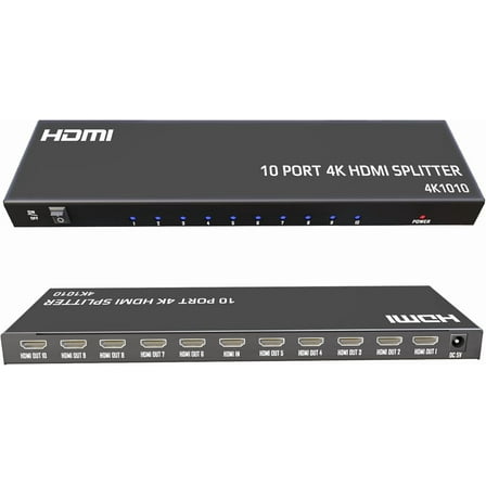 HDMI Splitter 1 in 10 Out, 4K 30Hz, 3D Audio Video Sync
