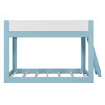 thumbnail image 6 of Full-Over-Full Low-Profile Bunk Bed with Guardrails, Wooden Kids Bed with Reversible Ladder, Accent Two-Tone Bed Frame, 6 of 9