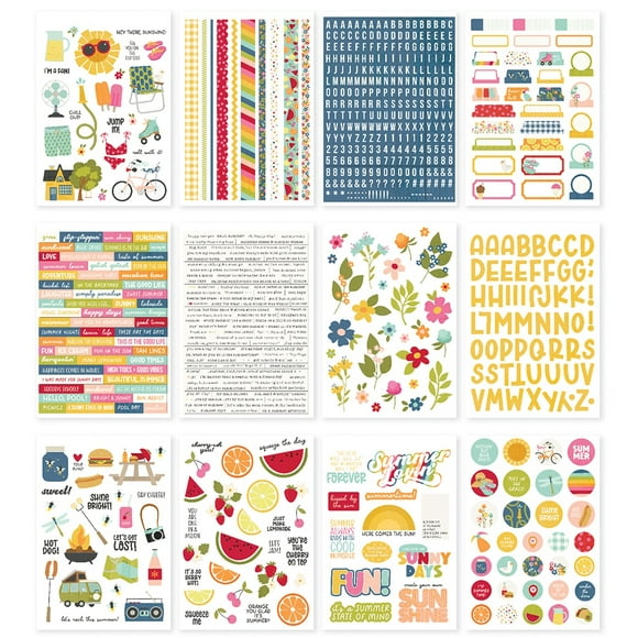 Simple Stories Sticker Book 12/Sheets-Summer Lovin', 699/Pkg