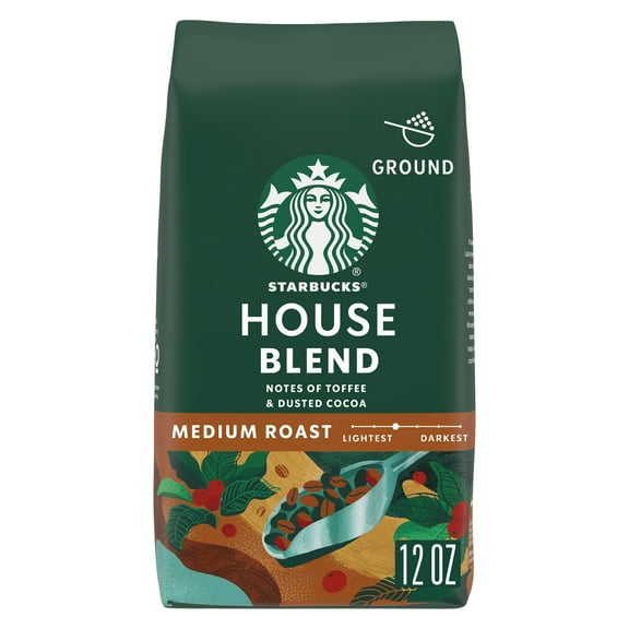 Starbucks House Blend, Ground Coffee, Medium Roast Hot or Iced Coffee, 12 oz