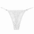 thumbnail image 3 of Sakmal Lace Womens Underwear Cheeky High Waisted Thong Panties Breathable White Panties for Ladies M, 3 of 4