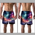 thumbnail image 3 of luoweisi Men's Beach Shorts Quick Dry Swim Trunks with Mesh Lining Galaxy 2XL, 3 of 5