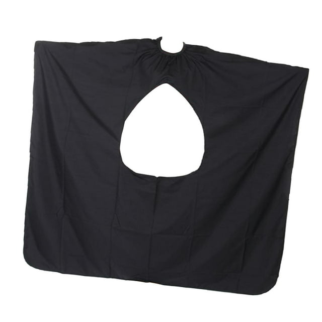 Capa de barbero para teñir el cabello, capa de corte de pelo, poliéster, cierre de cuello ajustable, capa de peinado, capa de salón para teñir el , Negro