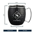 thumbnail image 6 of PERSONALIZED Monogram Letter Initials Gift Idea:Round Monogram Custom Engraved Classic Moscow Mule Mug Sturdy Handle Rolled Rim, Smooth Black Finish 16 oz, Set of 4, Diamond, 6 of 8