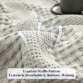 thumbnail image 3 of PHF Cooling Waffle Blanket Twin Size, Lightweight 60% Rayon Derived from Bamboo for Hot Sleepers, Soft and Breathable for Bed Couch and Sofa, 66"x90", Grey, 3 of 6