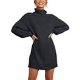 thumbnail image 4 of Suéter largo de cuello alto para mujer, vestido de suéter de otoño e invierno de Europa y Estados Unidos, 4 of 6