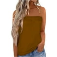 thumbnail image 2 of JDQJBZ Womens Plus Size Tank Tops Sleeveless Casual Shirts Solid Color Strapless Tube Top Off Shoulder Holiday Blouse, 2 of 4