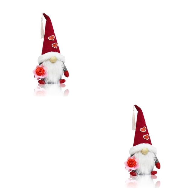 Matsuzay Escaparate de Navidad sin rostro barba larga muñeca Adorable de Navidad centro de hogar Oficina Bar Club decoración Flor 2piezas
