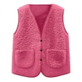 thumbnail image 5 of Tdoqot Girls Fleece Vest Outwear- Casual Pockets Button Down Warm Kids Winter Clothes Hot Pink Size 10, 5 of 6