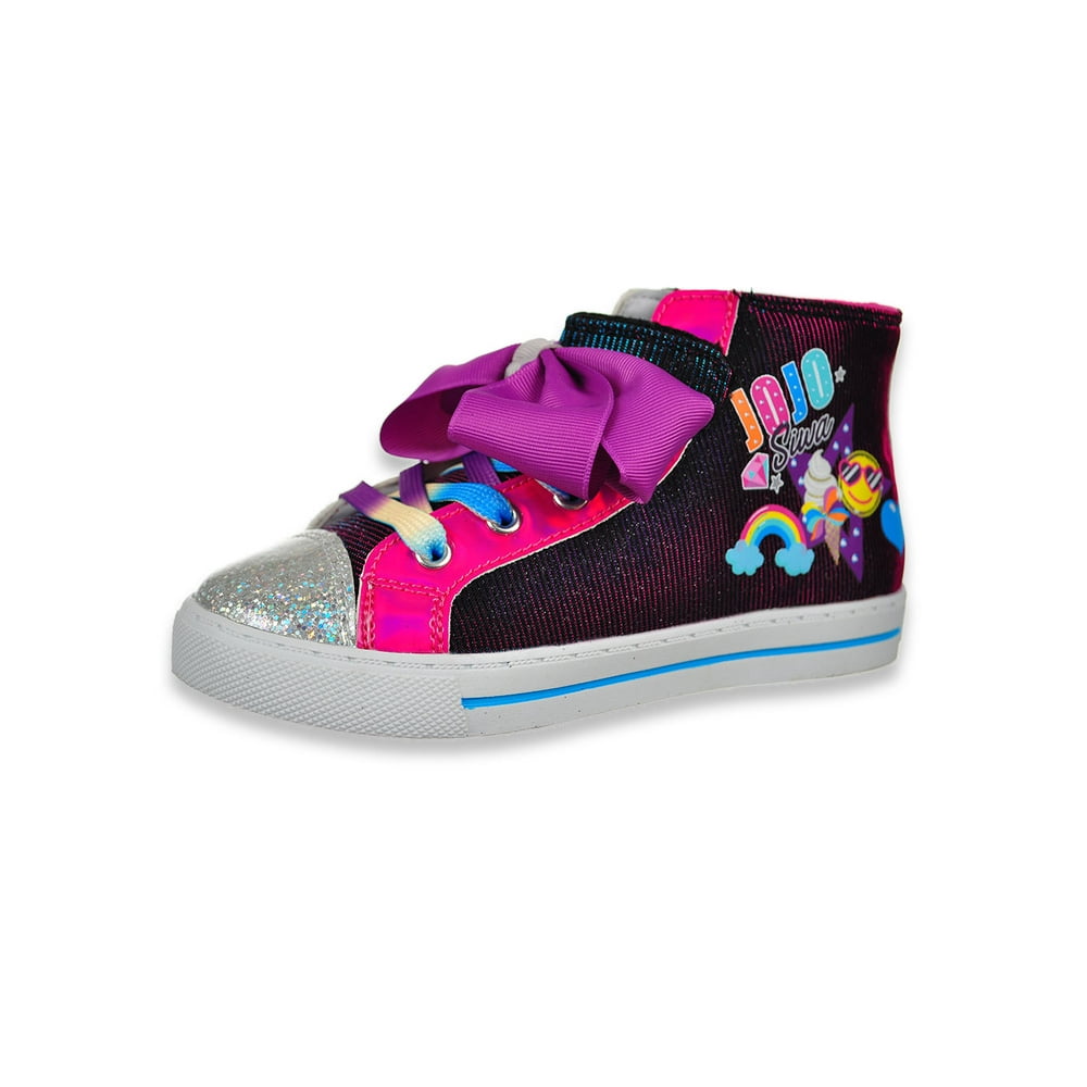 JoJo Siwa - Jojo Siwa Girls' Bowed Rib Hi-Top Sneakers (Sizes 10 - 4) - Walmart.com - Walmart.com